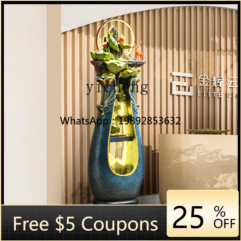 

Living Room Artificial Mountain Water Fountain Landscape Circulating Water Hyacinth Floor Ornament Feng Shui Wheel Decoration