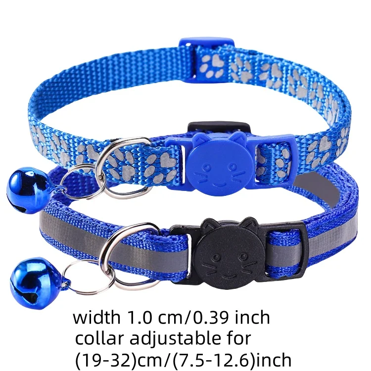 3er-Pack Reflektierende Sicherheits-Halsbänder für Kätzchen & Welpen, Leuchtende Hunde- und Katzenhalsbänder mit Kleiner Glocke, Verstellbare Schnallen-Halskette – Detail 1
