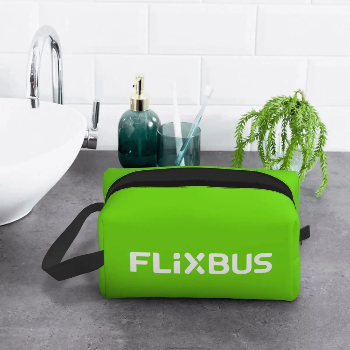 Flixbus Bolsa de maquillaje Organizador de cosméticos Almacenamiento Dopp Kit Neceser Bolsa de cosméticos para mujeres Estuche de lápices de viaje de belleza