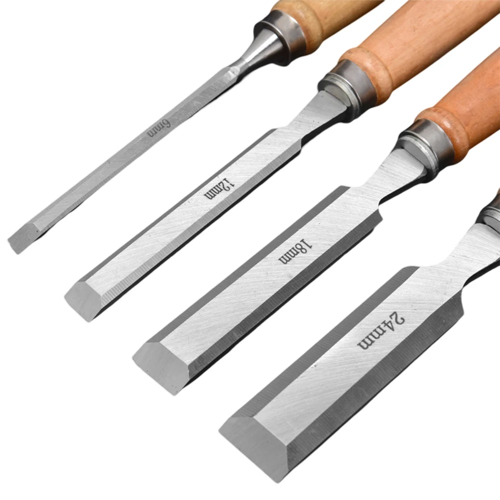 4Pcs Carving Chisel Wood Chisels Set Professional Woodworking Gouge Curved Chisel For Carpentry Sculpture Carve Craft Chisel