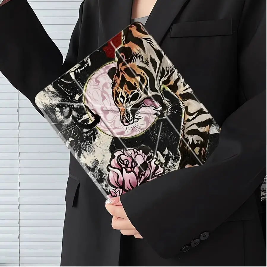 Three Tigers Holder Cover Tablet Case For iPad Air 4 5 M3 M2 M4 11inch Mini 6 7 Pro 11th 10th 9th 8th 7th 12.9inch Pro 2025