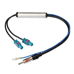 High Quality Universal Car Stereo FM AM Antenna Signal Booster Amplifier Amp Dual Fakra DIN Plug Converter Adapter for Audi VW