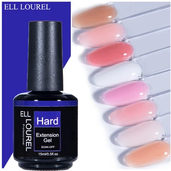 Ell lourel branco leitoso construtor gel de unhas para extensão em uma garrafa 15ml nude rosa claro poli gel duro unha polonês uv arte