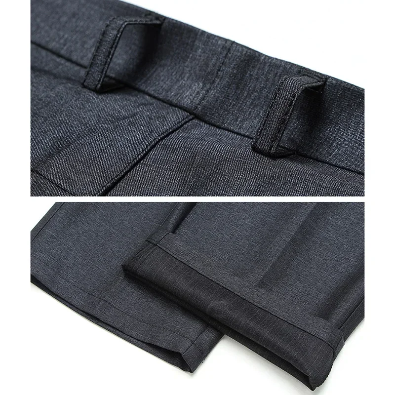 Nuovi pantaloni da uomo d'affari a gamba stretta dritta moda uomo pantaloni comodi solidi classici larghi di alta qualità maschili di grandi dimensioni