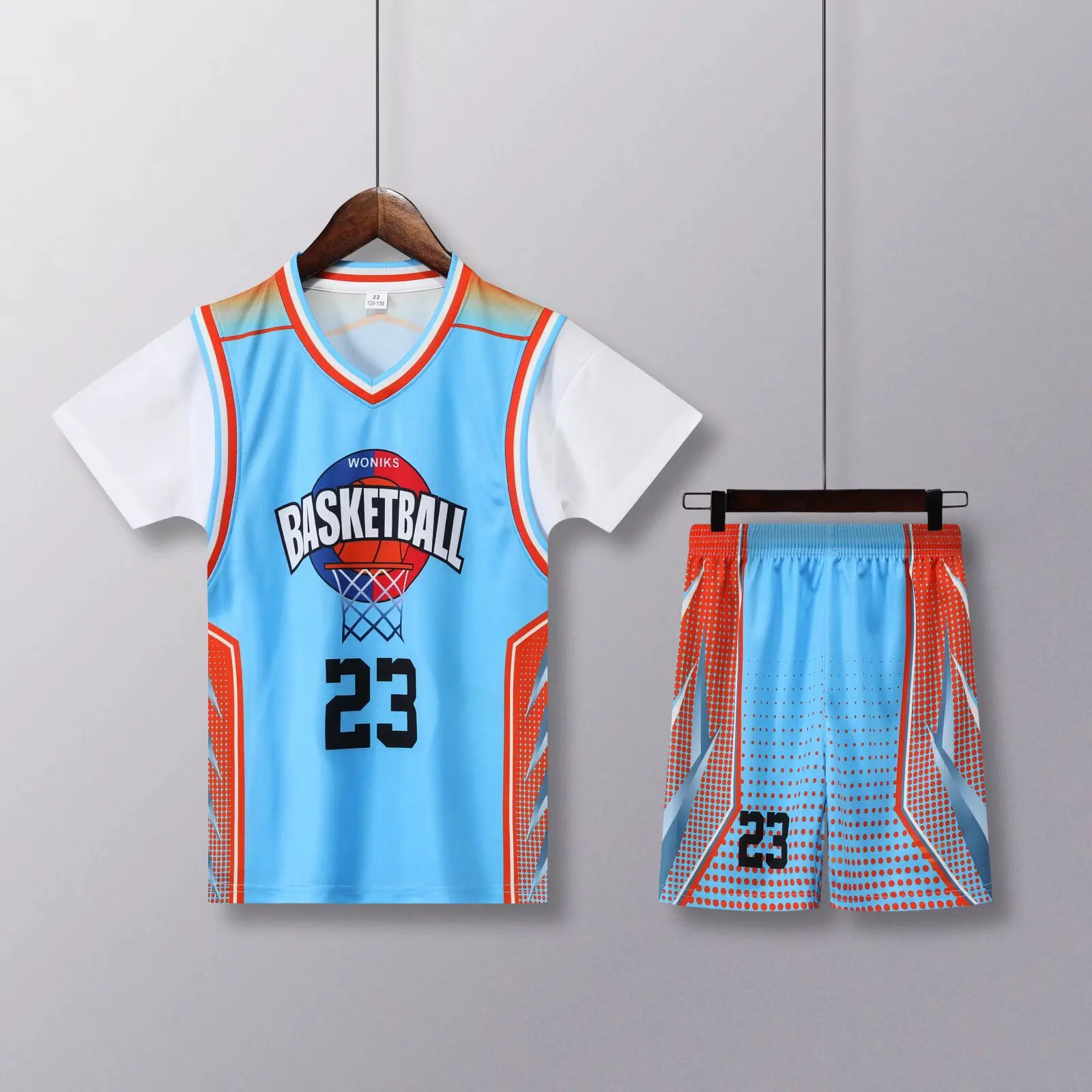 NEW 24 25 Children\'s clothing suit boy girl Fans Basketball Jerseys 23  Fake two-piece uniform kit training Shirts and shorts