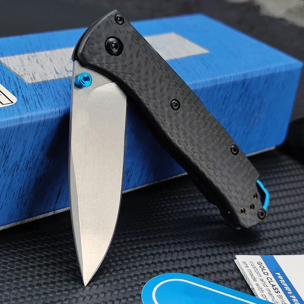 Folding Knife BM 533-3 High Quality S90V Blade Carbon Fiber Handle Outdoor EDC Survival Camping Hunting with Belt Clip Men Gift