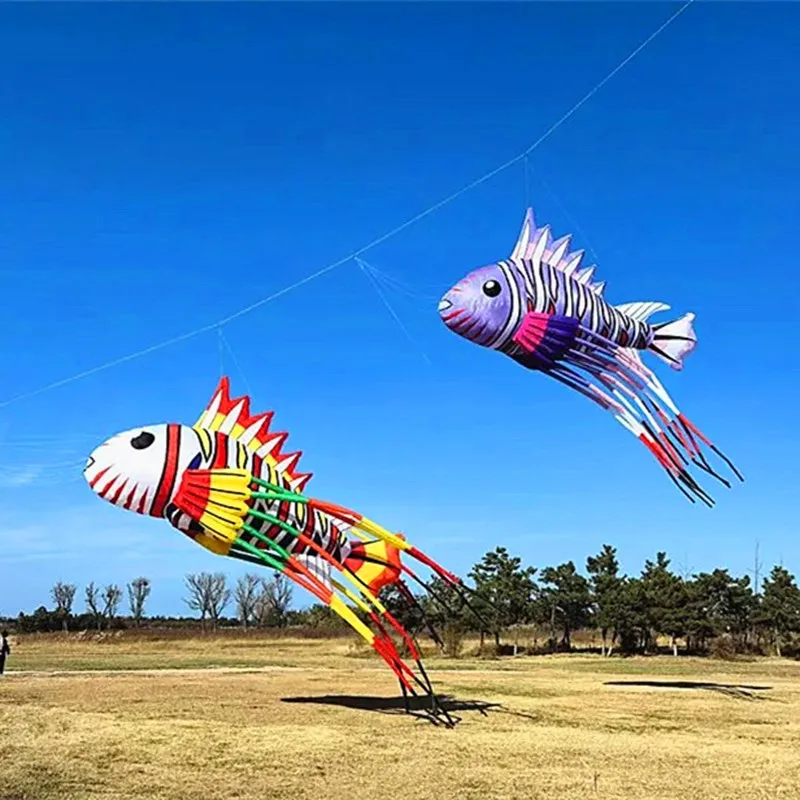 free shipping 8m new fish kite large kite juego basta outdoor toys flying dragon linha de pipa peonzas con cuerda soft kite fun