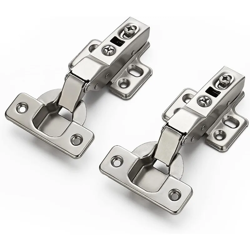 60 Pack 30 Pairs European Kitchen Cabinet Hinges Soft Close Half Overlay Cabinet Door Hinges Heavy-Duty Frameless Adjustable