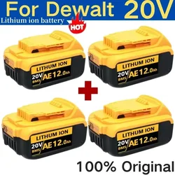 20V DCB200 12000mAh Replacement Li-ion Battery for DeWalt DCB205 DCB206 DCB203 Power Tool Battery 20 Volt MAX With Charger