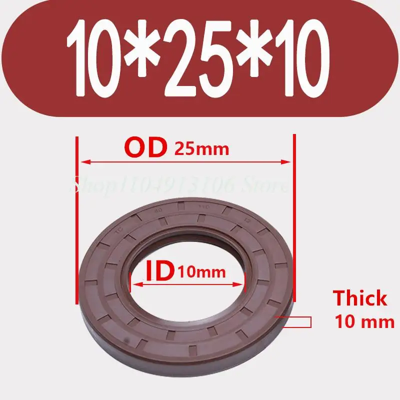 5pcs ID 5-14mm TC/FB/TG4 Skeleton Oil Seal Rings Fluoro Rubber Double Lip Seal Gasket For Rotation Shaft OD 10-47mm Thick 3-12mm