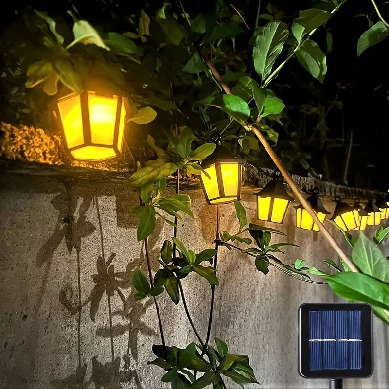 Solar Lantern String Light Outdoor Waterproof Lamp Retro Patio Fairy Light for Eaves Yard Garden Fence Balcony Christmas Decor