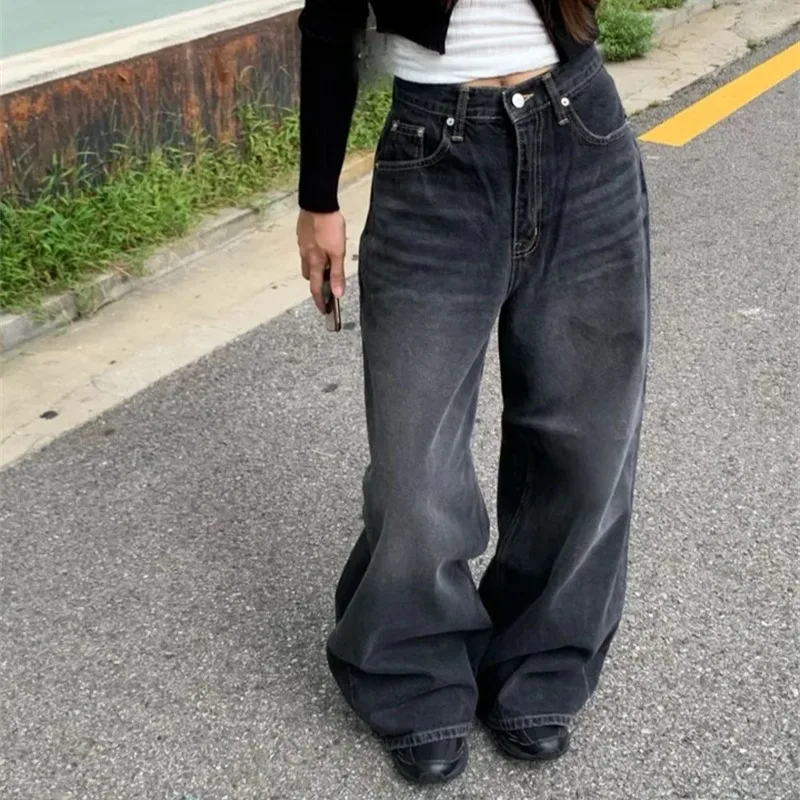 Korean Fashion Spring New Product Fashionable Design Sense Back Pocket Bow Printed Sweet Cool Loose Jeans Female Clothing