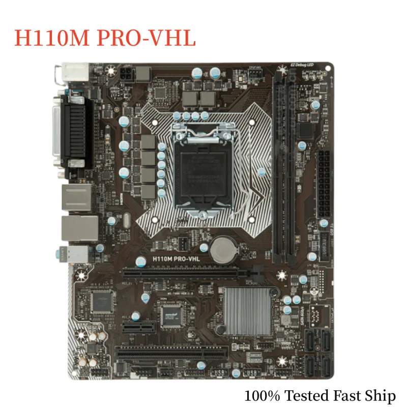 Placa-mãe para MSI, H110M, PRO-VHL, H110, 32GB, LGA 1151, DDR4, Micro ATX Mainboard, 100% testado, navio rápido