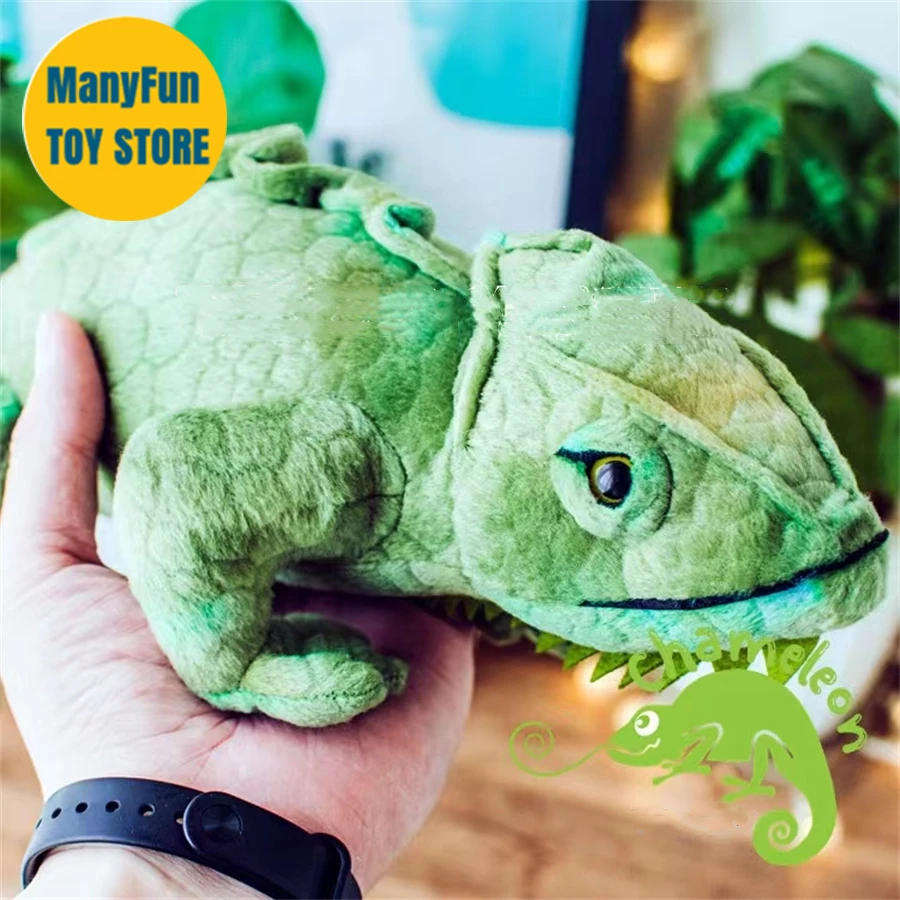 Green Chameleon High Fidelity Anime Cute Plushie Lizard Plush Toys Lifelike Animals Simulation Stuffed Doll Kawai Toy Gifts Kids