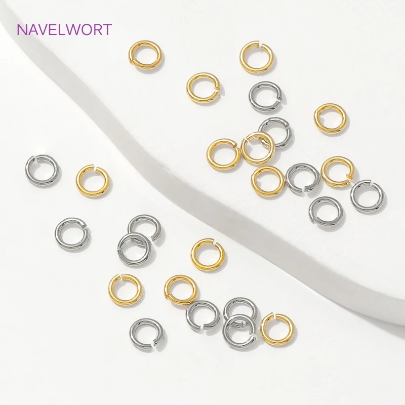 4-8mm 14K/18K Gold Plated Split Rings Connecting Rings,Brass Open Jump Ring For Jewelry Making Supplies,Accessories For Jewelry