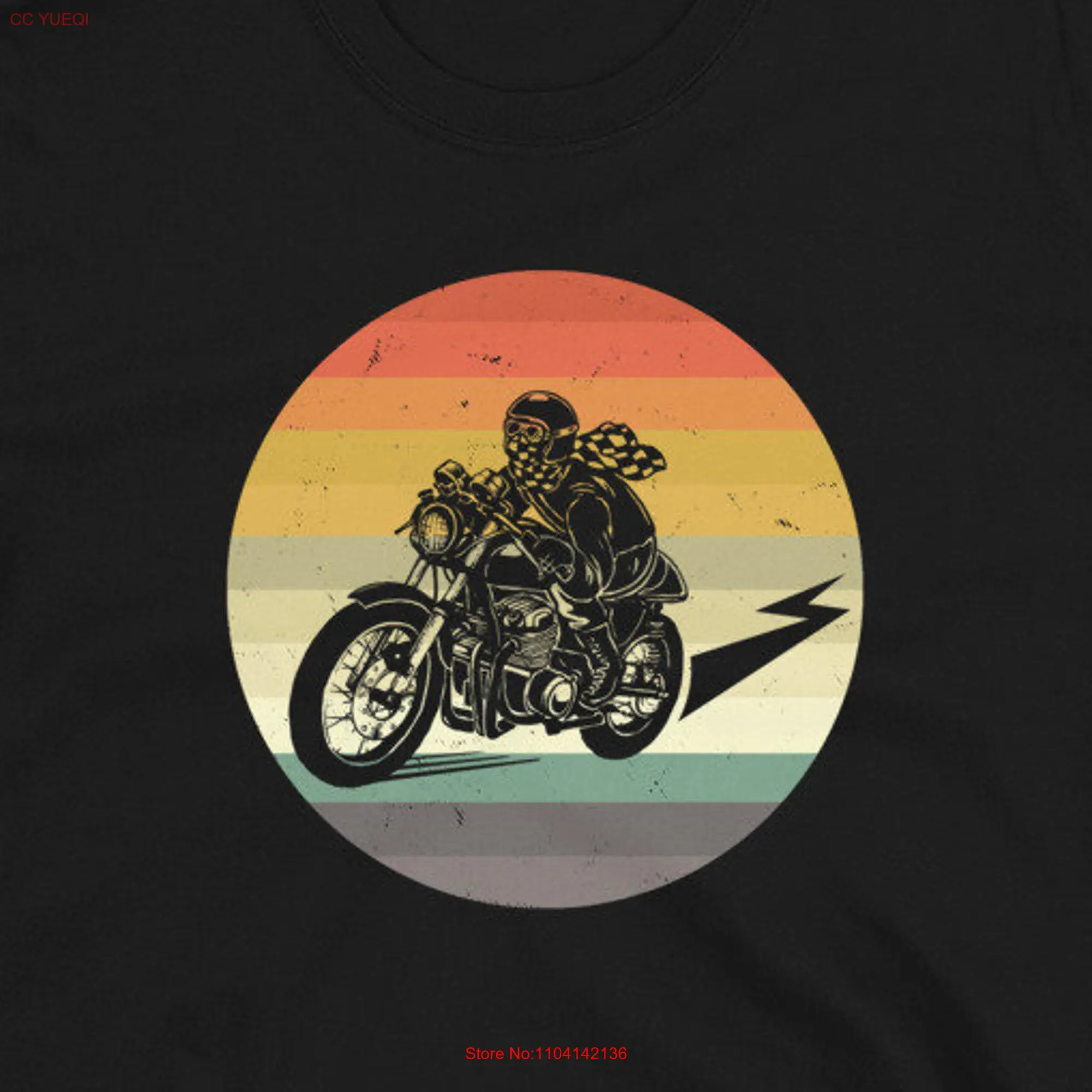 Vintage Motorcycle T Shirt Retro Biker Motorcycling Idea Motorcyclist Cool long or short sleeves