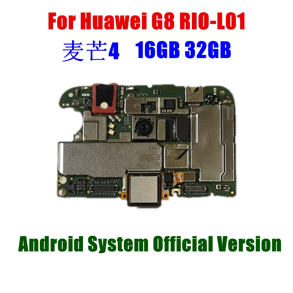 

Unlocked Version Test Well Unlocked For HUAWEI G8 RIO-L01-16G RIO-L01-32G Motherboard Full Chips Good Working Mainboard