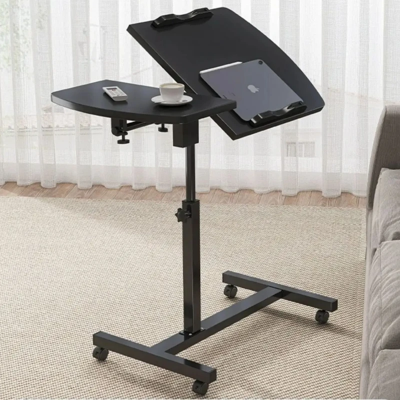 Adjustable Bedside Laptop Table Portable Lightweight Wooden Computer Table with Wheels Folable Design Easy to Move