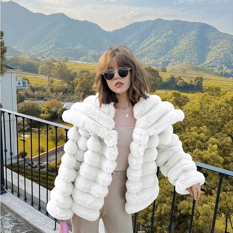 2024 Winter Faux Fur Cotton-padded Jacket New Loose Temperament Comfortable Mao Mao Mink Fashion Warm Casual Coat Female Tide.