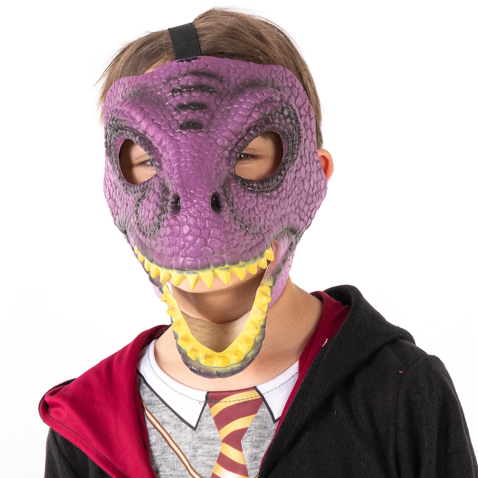 Creative Dinosaur Mask Cosplay Funny Scary Mask for Festival Party Birthday Gift 3D Latex Tyrannosaurus Rex Mask Opening Jaw Kid