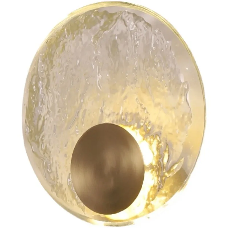 

Light luxury designer bedroom bedside simple round wall lamp, living room background wall corridor aisle LED wall lamp