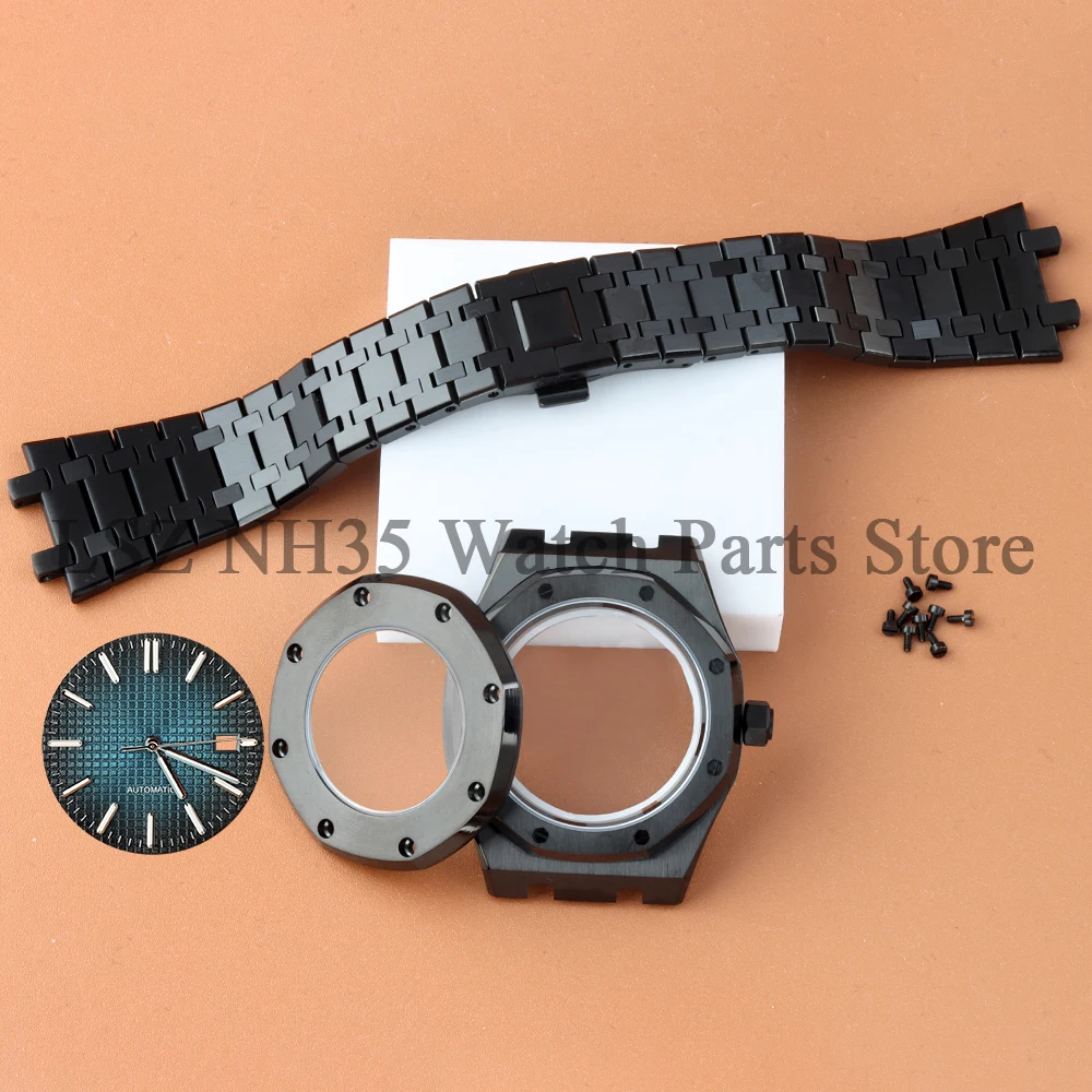 

Octagonal 41mm NH35 Watch Case with sapphire Stainless Steel Transparent Back Fit royal oak NH35 NH36 Movement 31.8mm Dial