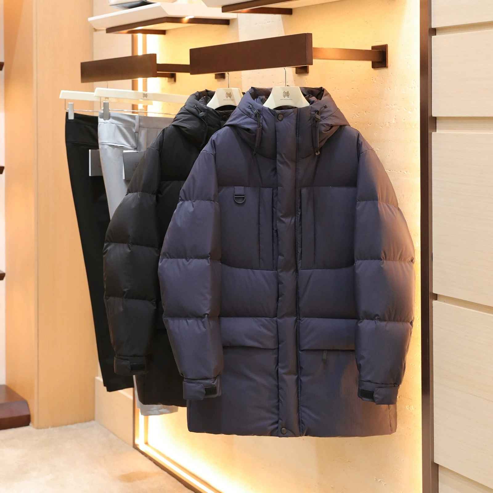 

Мужская ветрозащитная водонепроницаемая куртка Jaet с капюшоном 90, гусиный пух, высокая мощность, длинная све, молния средней длины