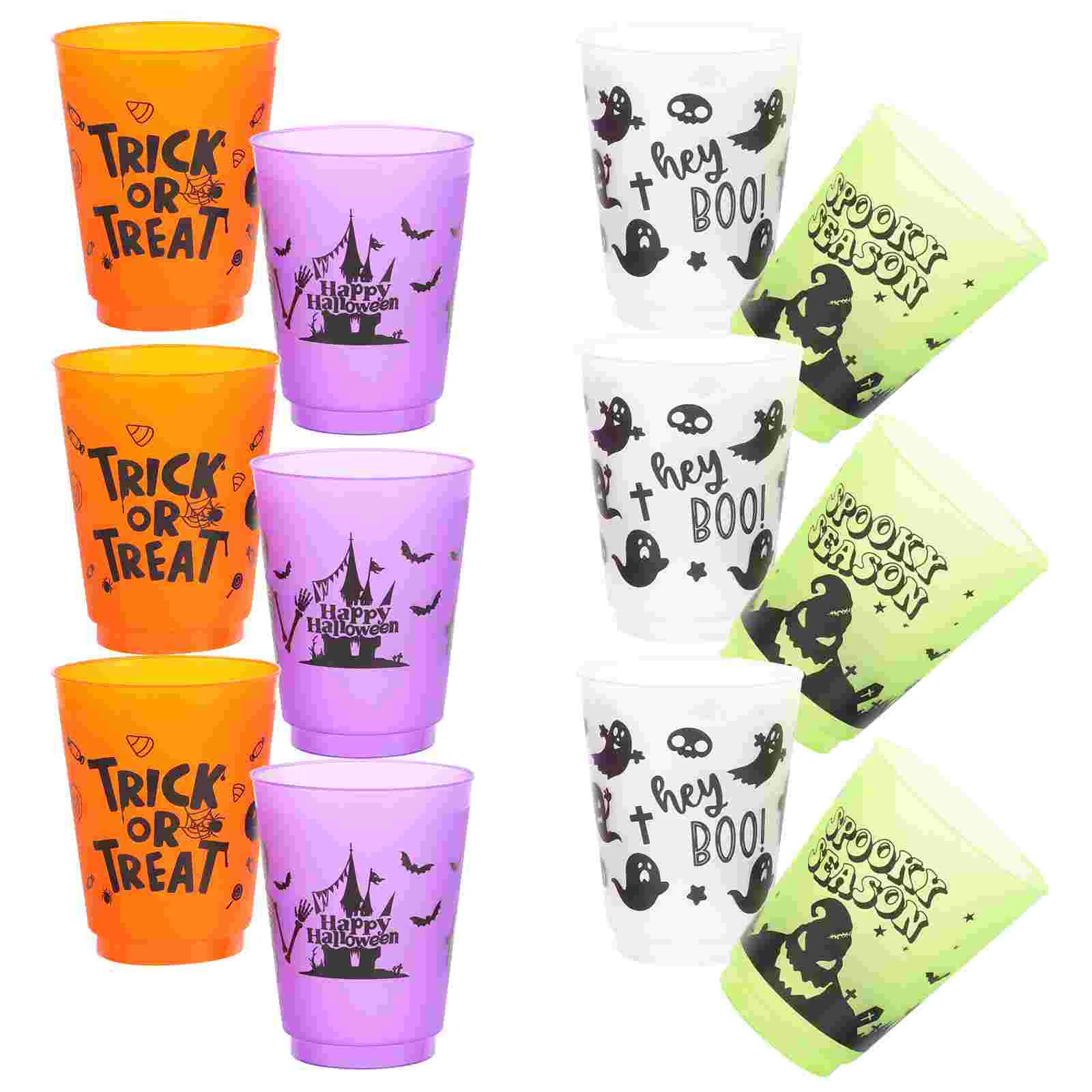 20 Pcs Decorative Milk Mug Plastic Cups Household Drinking Water Clear Mugs European and American Halloween Juice Storage