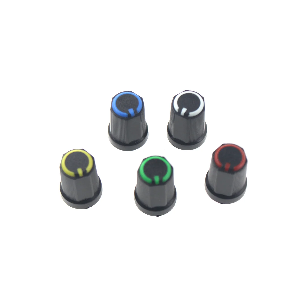 10PCS 12*16MM aluminum knob encoder sound card potentiometer red blue white fine inside hole 6mm volume amplifier metal cap