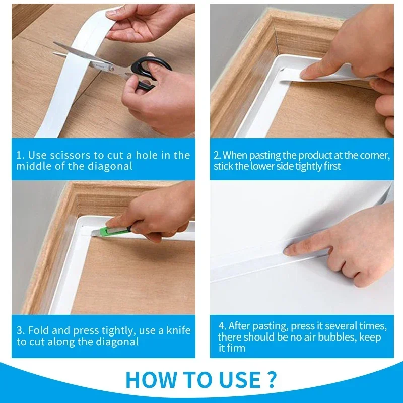 1 Roll Caulking Tape Waterproof PVC Sealing Tape Kitchen Countertop Sink Bathtub Bathroom Shower Toilet and Floor Wall Stickers view 6