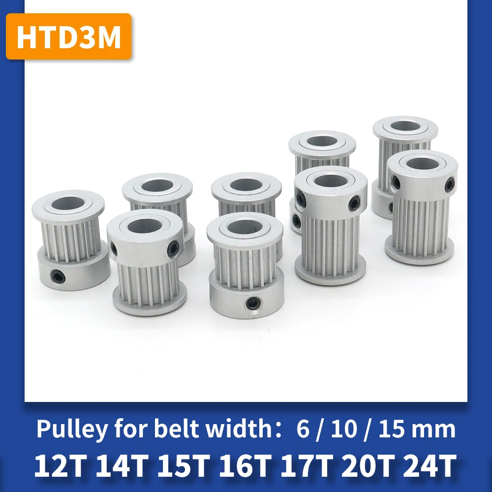 HTD 3M Pulley Wheel 12T 14T 15T 16T 20T 24T HTD3M Belt Pulley 10mm 15mm 12teeth 15teeth 16teeth 20teeth HTD 3M Timing Pulley 3M