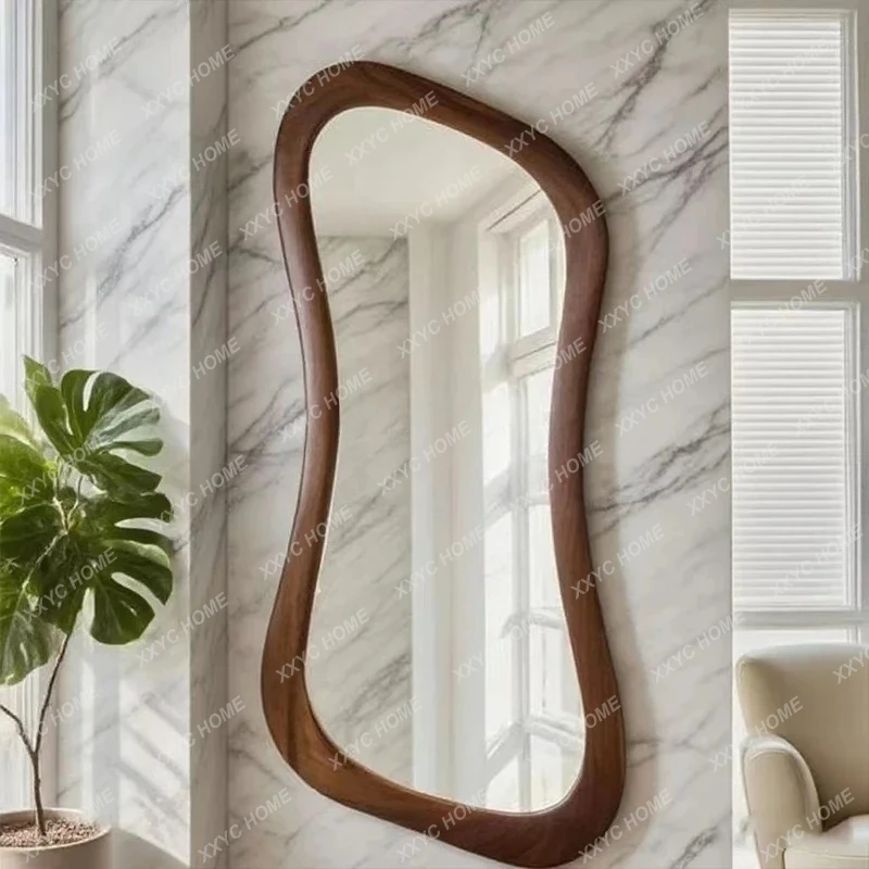 T  Wind Irregular Wood Art Special Shaped Wall Hanging Wall  Full Body Medieval Mirror