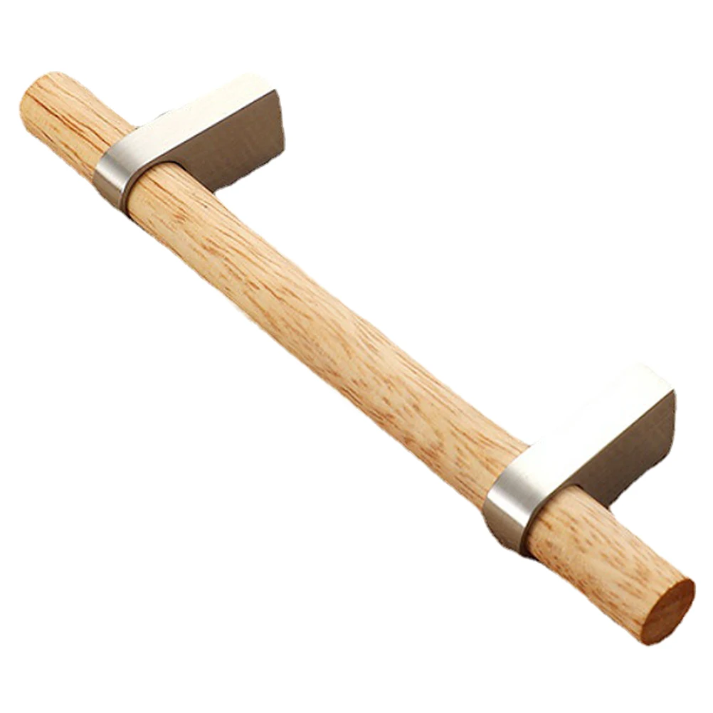 

Modern Simple Solid Wood Pull Handle Durable Wooden Cabinet Knob Drawer Handle For Home Corrosion Resistant Zinc Alloy Base