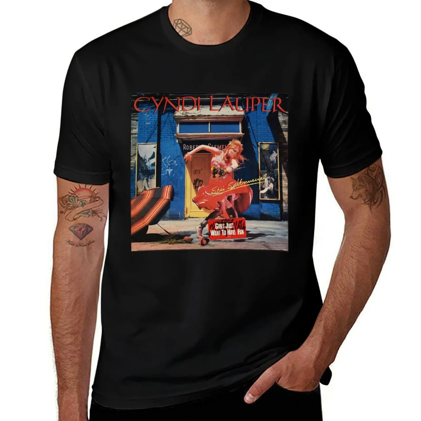 cyndie lauper T-Shirt Sports Casual Short Sleeve Cotton Tee