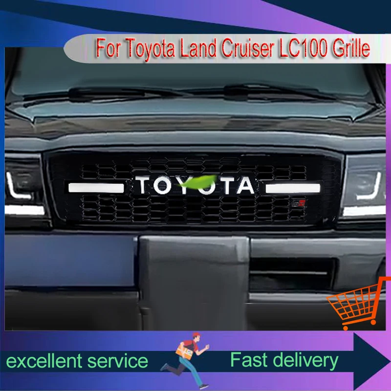 

Автомобильная решетка для 1998-2007 Toyota Land Cruiser LC100 FJ100 4700, сменная деталь, новый стиль, передняя решетка, аксессуары для внешней отделки