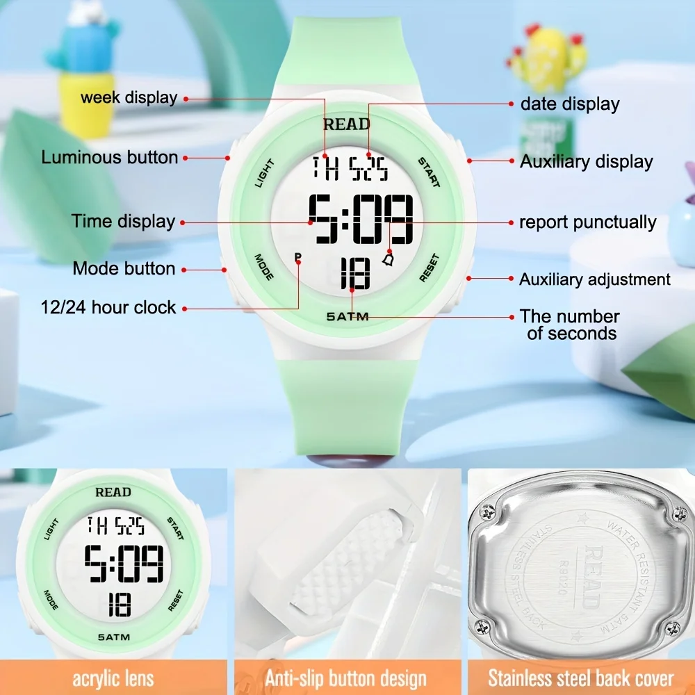 Watches for Women, Fashion Watch With High-Resolution LED Definition Display, Waterproof Multi-Function Electronic Digital Watch