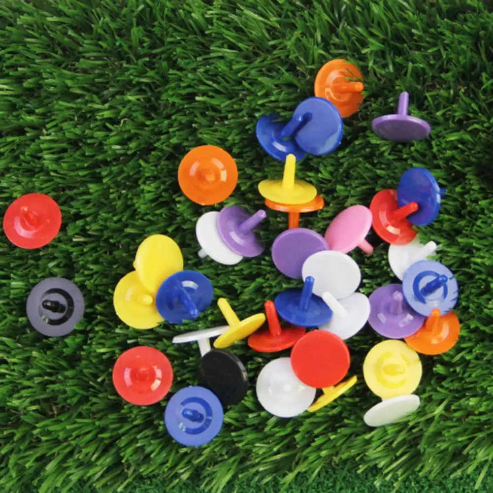 50Pcs Golf Ball Mark Position Markers Multicolor Plastic Flat Round Golf Ball Marker Assorted Colors Golf Accessories