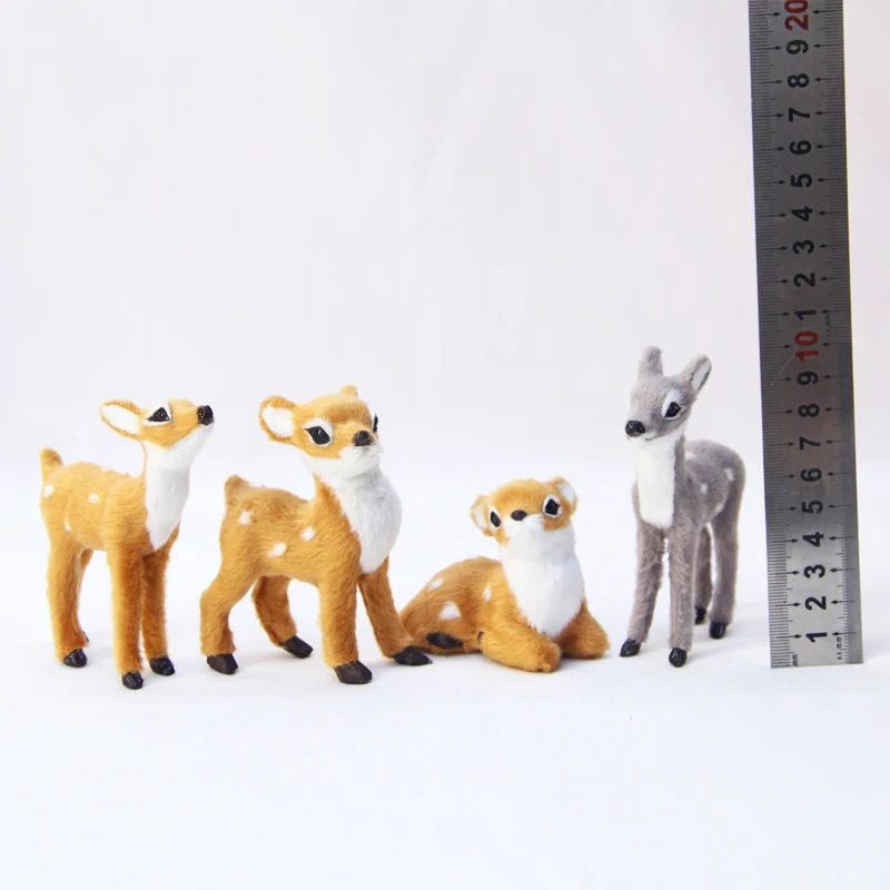 1PC Garden Landscape Garden Ornaments Doll Figurine Miniature Realistic Deer PVC Animal Model Christmas Ornament Home Gift