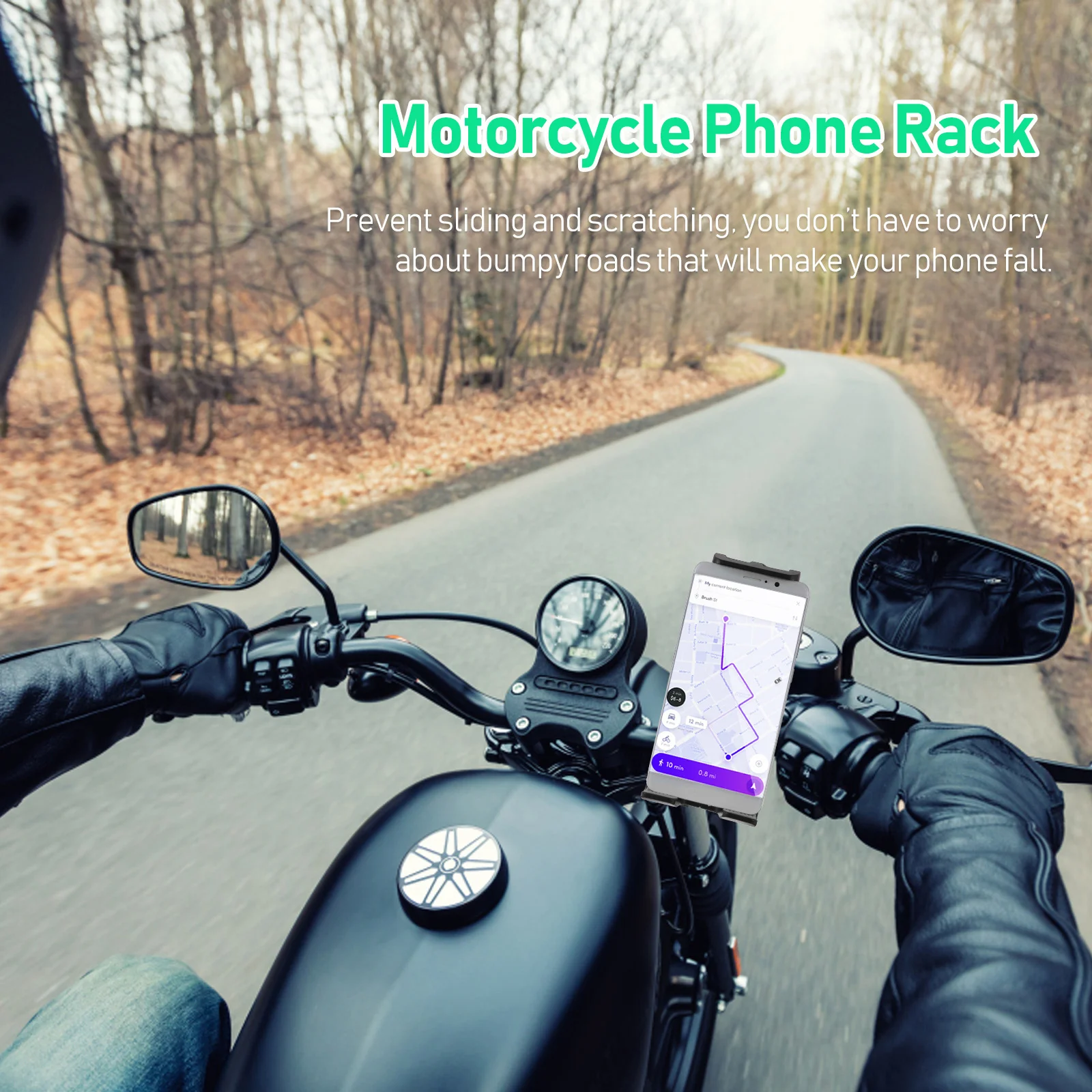 

Treadmill Phone Holder for Exercise Bike and Stroller Compatible Strong ABS Material Rubber Padding Secure Fit for Most