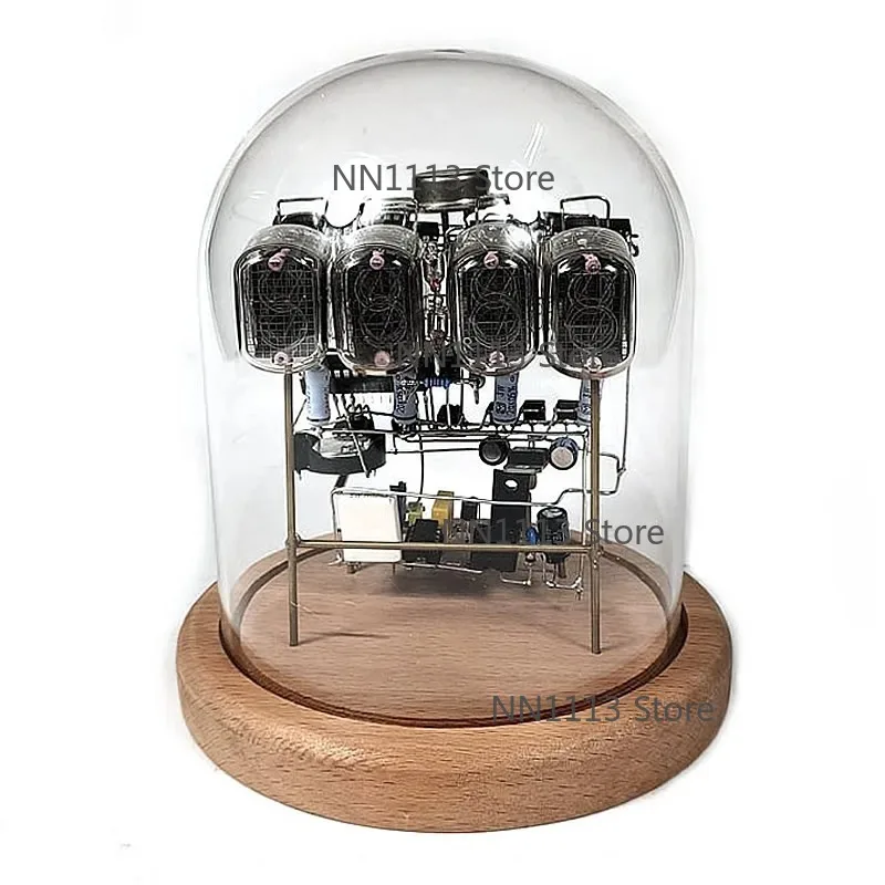 In12 Retro Desktop Vacuum-Tube Clock Cyberpunk Style Glass Glow Tube Nostalgic Handmade DIY Gift Creative Lighting Clock