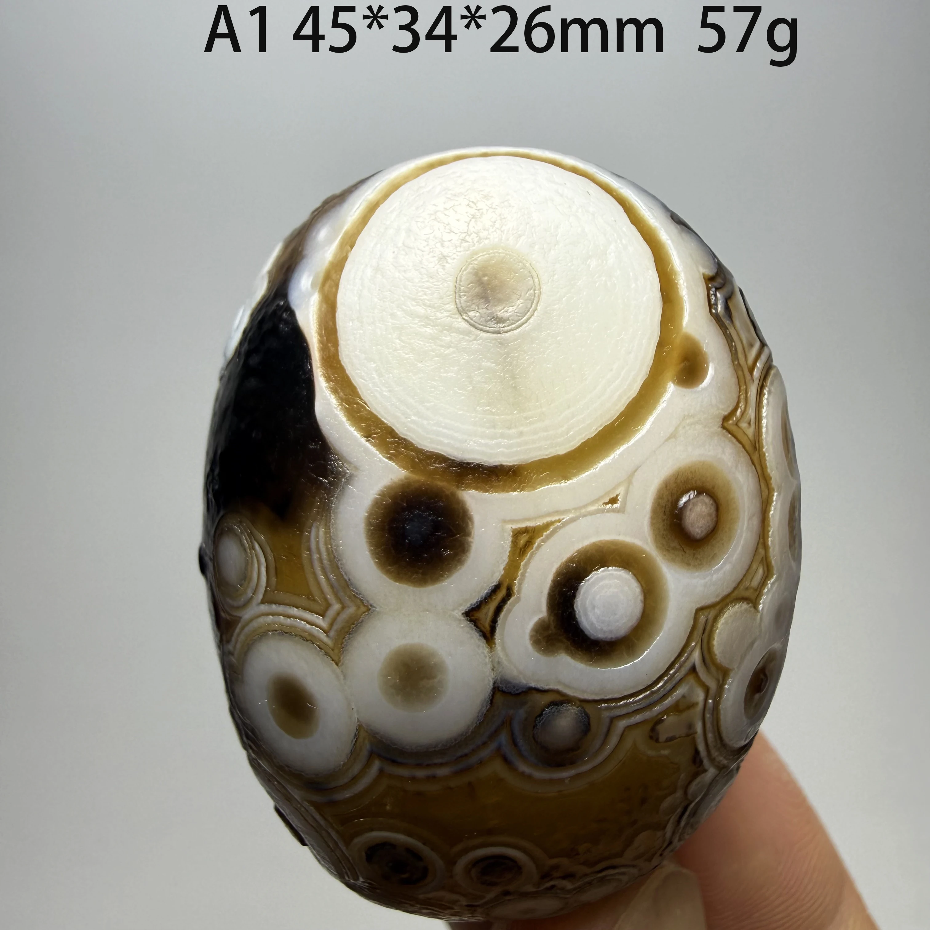 Natural Sardonyx Agate Alxa Gobi Eye Mineral Specimen Energy Crystal Chakra Reiki Healing Stone for Garden Home Decor  A4-2-24