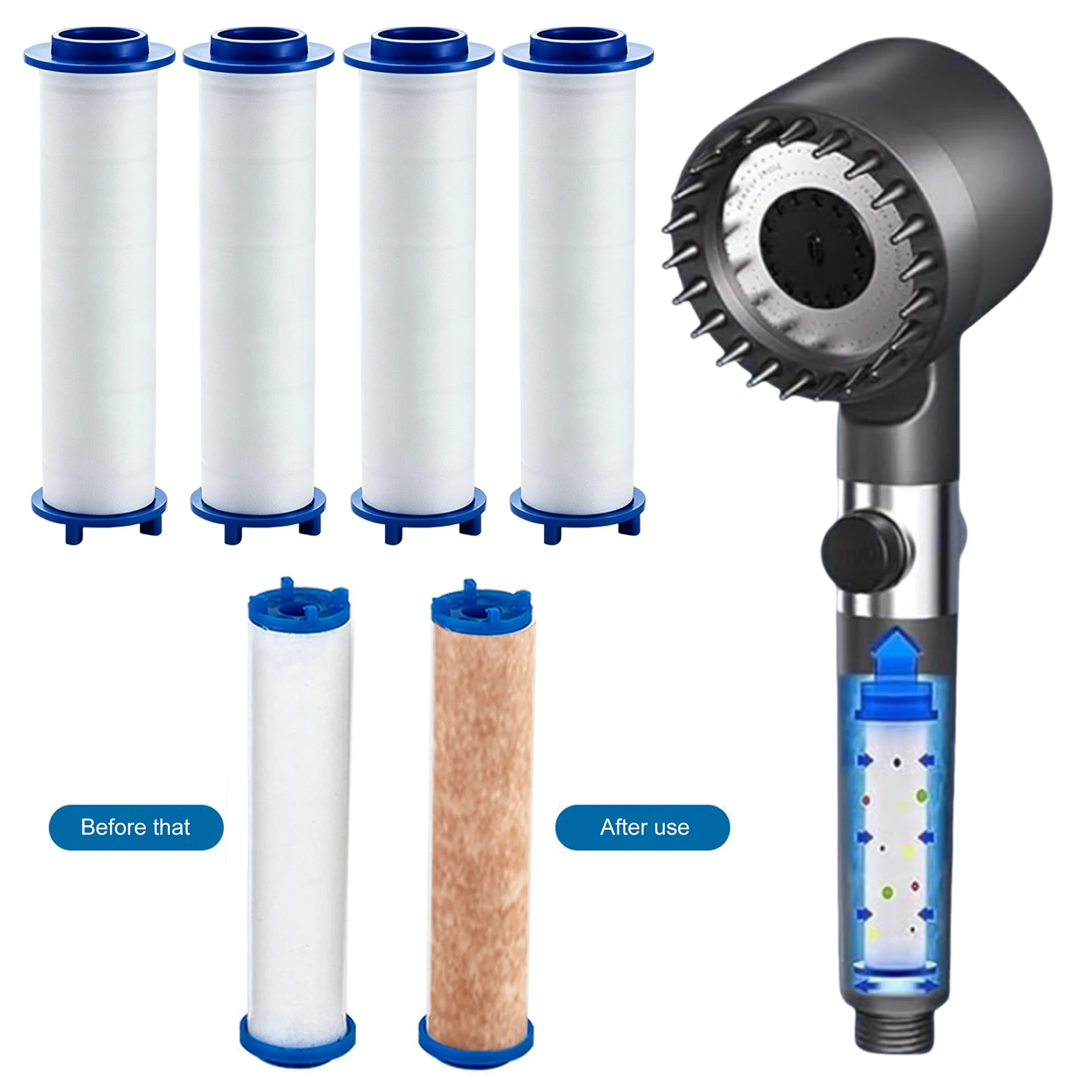 Handheld Shower Head Filter Cotton Remove Rust Shower Head Filter Improve Skin & Hair for Various Specifications Different Model