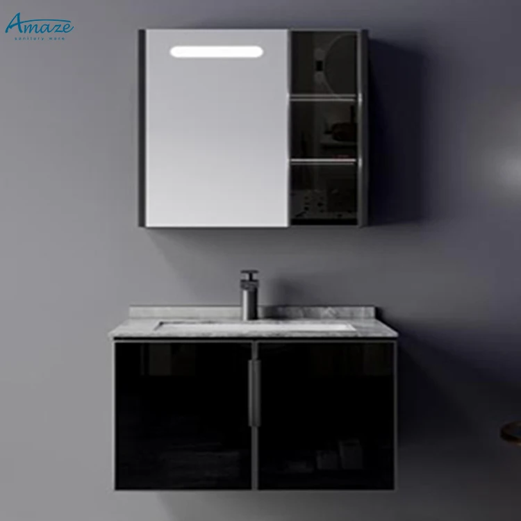 Manufacturer Hot Sell Customized Design Modern Style Wall Mounted Vanity Set Bathroom Cabinet