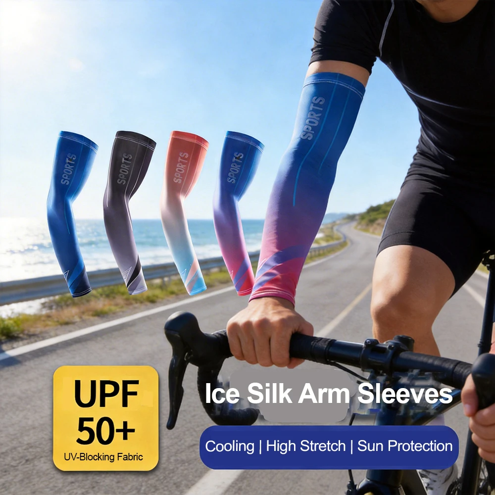 

Cycling Arm Sleeves for Men Sun Protection Cooling Ice Silk Stretch Breathable Fishing Driving Golf Sun Sleeves Arm Cover Hike