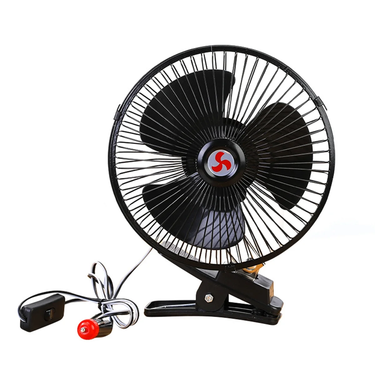 Black Accessories Low Noise Air Cooling Fan Portable Vehicle Mini Electric 12V Car Oscillating Fan Car Auto Fan