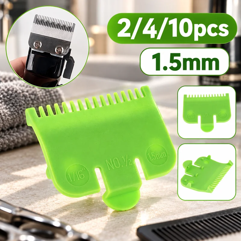 2 stücke Bunte Guide Größen Kamm 1,5mm/3mm Kunststoff Begrenzte Kämme Haar Clipper Schneiden Tool Kit Für verschiedene Länge Stil – Detail 4