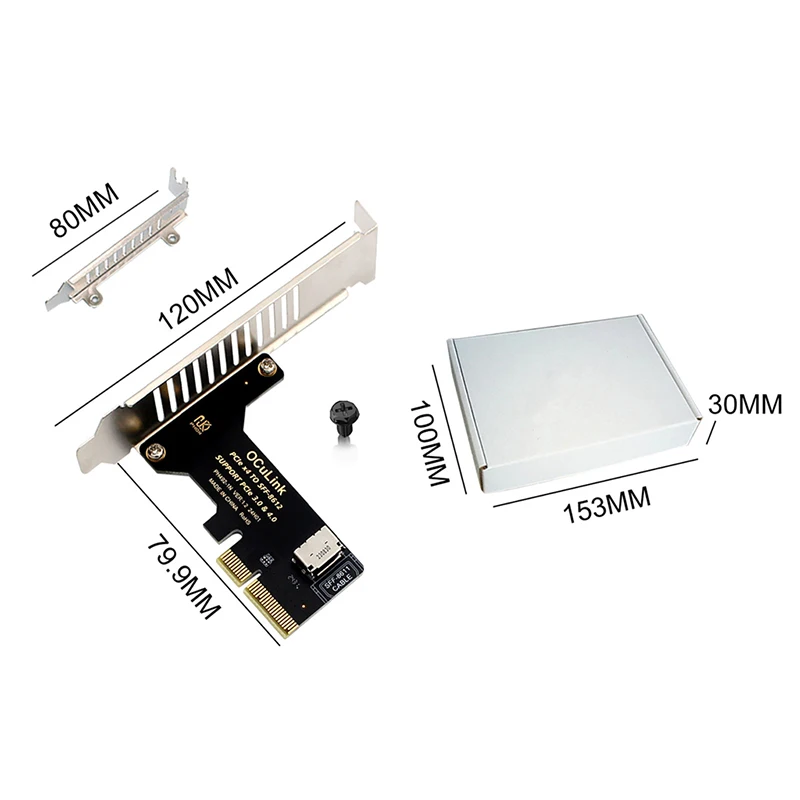 PCIE 4.0 X16 auf 1/4Port OCulink SFF-8612 1/4X SFF-8612 SFF-8611 Interner Adapter für U.2 SSD EGPU Externe Grafikkarte Dock – Detail 1