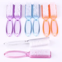 Professional Nail Brushes - 2Pcs Gentle Nail Brush Nail Art Powder Dust Clean Remover Brush with Plastic Handle