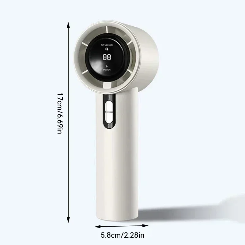 Портативный ручной вентилятор с турбонаддувом 2025 — регулируемый 100 скоростей, перезаряжаемый через USB мини-вентилятор со светодиодной подсветкой для кемпинга, улицы и путешествий