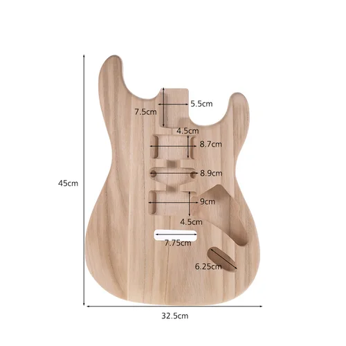 Imagen 2 del producto ST01-TM Cuerpo de guitarra hecho a mano sin terminar Candlenut Cuerpo de guitarra eléctrica de madera Piezas de repuesto de barril de guitarra